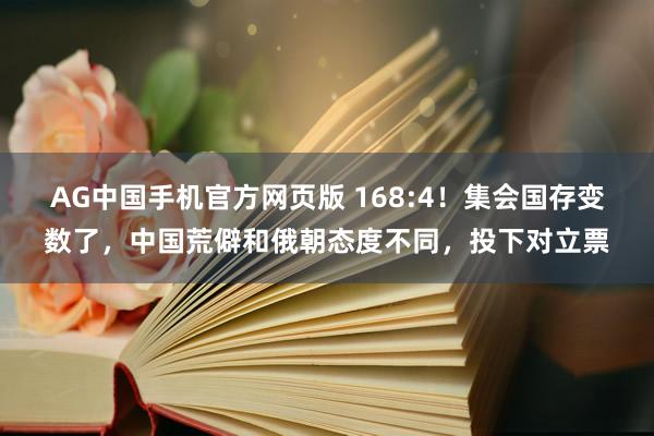 AG中国手机官方网页版 168:4！集会国存变数了，中国荒僻和俄朝态度不同，投下对立票