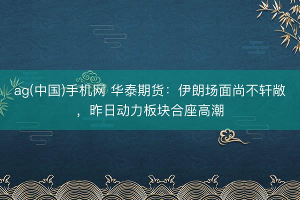 ag(中国)手机网 华泰期货：伊朗场面尚不轩敞，昨日动力板块合座高潮