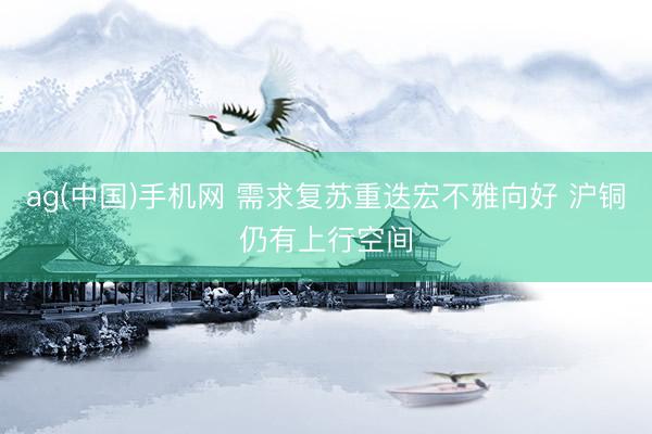ag(中国)手机网 需求复苏重迭宏不雅向好 沪铜仍有上行空间