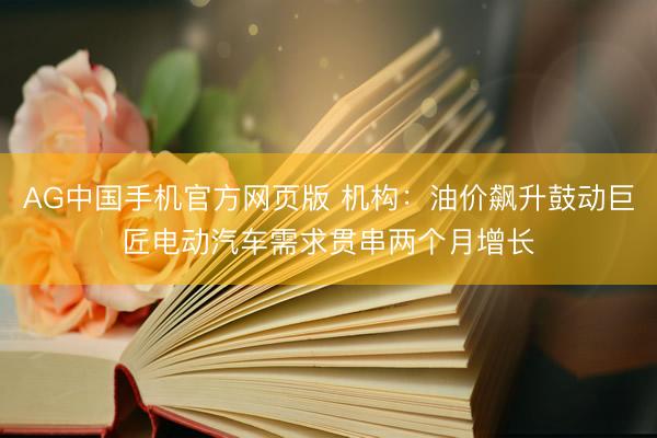 AG中国手机官方网页版 机构：油价飙升鼓动巨匠电动汽车需求贯串两个月增长