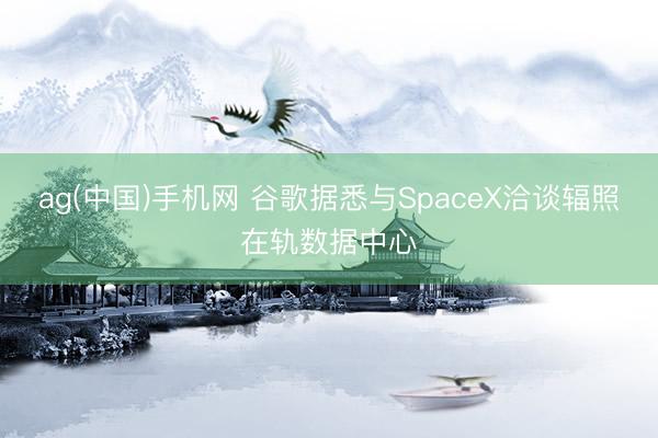 ag(中国)手机网 谷歌据悉与SpaceX洽谈辐照在轨数据中心