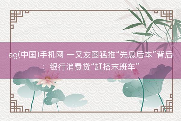 ag(中国)手机网 一又友圈猛推“先息后本”背后：银行消费贷“赶搭末班车”