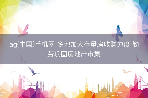 ag(中国)手机网 多地加大存量房收购力度 勤劳巩固房地产市集