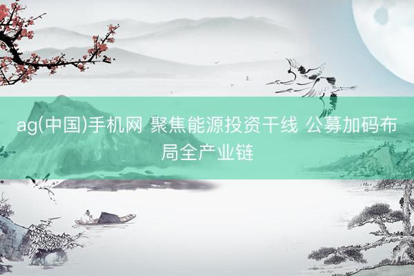 ag(中国)手机网 聚焦能源投资干线 公募加码布局全产业链