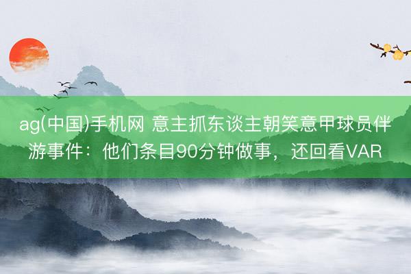 ag(中国)手机网 意主抓东谈主朝笑意甲球员伴游事件：他们条目90分钟做事，还回看VAR