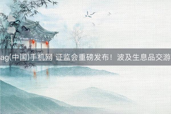 ag(中国)手机网 证监会重磅发布！波及生息品交游