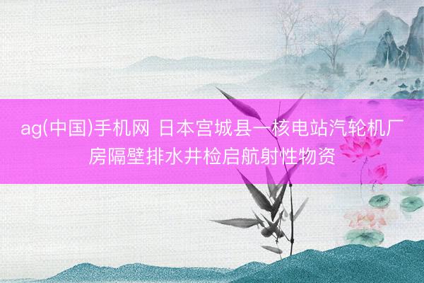 ag(中国)手机网 日本宫城县一核电站汽轮机厂房隔壁排水井检启航射性物资