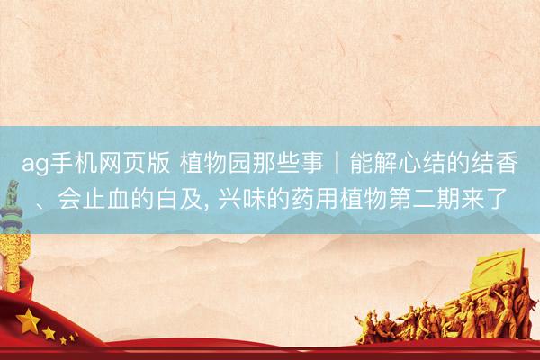 ag手机网页版 植物园那些事丨能解心结的结香、会止血的白及， 兴味的药用植物第二期来了