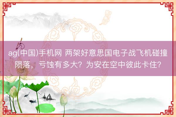 ag(中国)手机网 两架好意思国电子战飞机碰撞陨落，亏蚀有多大？为安在空中彼此卡住？