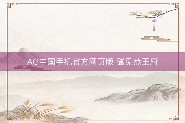 AG中国手机官方网页版 碰见恭王府