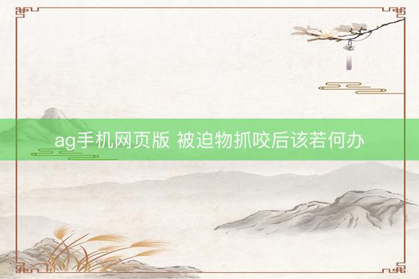 ag手机网页版 被迫物抓咬后该若何办
