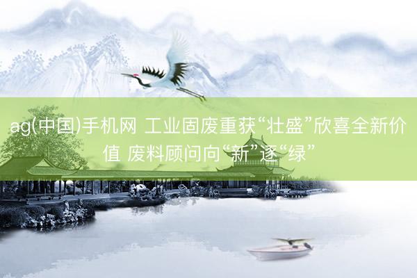 ag(中国)手机网 工业固废重获“壮盛”欣喜全新价值 废料顾问向“新”逐“绿”