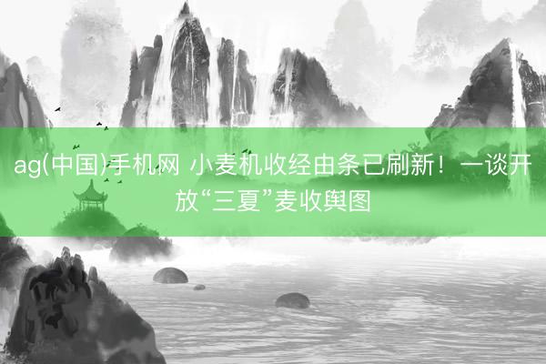 ag(中国)手机网 小麦机收经由条已刷新!一谈开放“三夏”麦收舆图