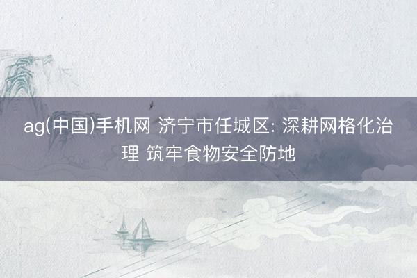 ag(中国)手机网 济宁市任城区: 深耕网格化治理 筑牢食物安全防地