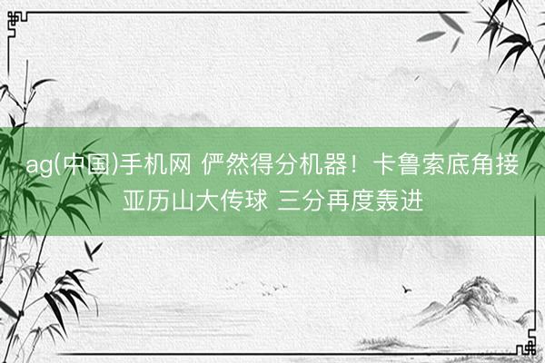 ag(中国)手机网 俨然得分机器！卡鲁索底角接亚历山大传球 三分再度轰进