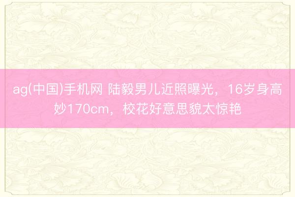 ag(中国)手机网 陆毅男儿近照曝光,16岁身高妙170cm,校花好意思貌太惊艳