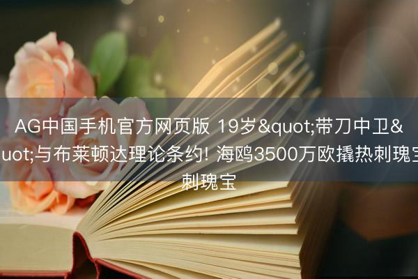 AG中国手机官方网页版 19岁"带刀中卫"与布莱顿达理论条约! 海鸥3500万欧撬热刺瑰宝