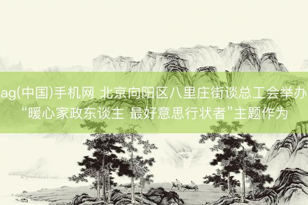 ag(中国)手机网 北京向阳区八里庄街谈总工会举办“暖心家政东谈主 最好意思行状者”主题作为