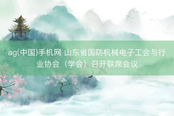 ag(中国)手机网 山东省国防机械电子工会与行业协会(学会)召开联席会议