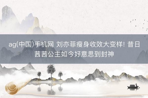ag(中国)手机网 刘亦菲瘦身收效大变样! 昔日茜茜公主如今好意思到封神
