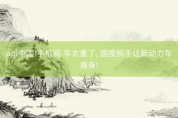 ag(中国)手机网 车太重了, 国度脱手让新动力车瘦身!