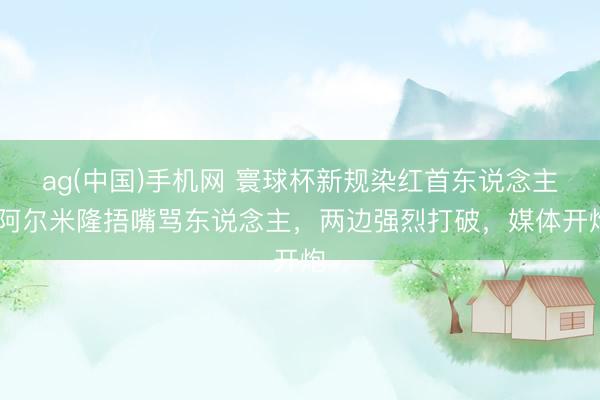ag(中国)手机网 寰球杯新规染红首东说念主!阿尔米隆捂嘴骂东说念主,两边强烈打破,媒体开炮